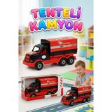 Farbu Oyuncak Açılabilir Tenteli Kasalı Büyük Boy 44CM Tekerlekli Ralli Tasarımlı Oyuncak Dev Taşıyıcı Kamyon - 44 cm