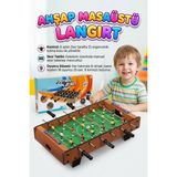 Farbu Oyuncak Ahşap 2 Kişilik Masaüstü Langırt! 6 Kollu 2 Toplu 51CM Skor Tabelalı Eğlenceli Futbol Oyunu - Çok Renkli