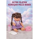 Farbu Oyuncak Altını Islatan Konuşan Melis Bebek 30 cm Aksesuarlı Kafası Kolları Et Oyuncak Bebek - Siyah