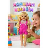 Farbu Oyuncak Aylin Türkçe Konuşan Kafası Kolları ve Bacakları Et Gövdesi Sert plastik 60cm Büyük Oyuncak Bebek - Pembe