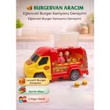 Farbu Oyuncak Burgervan Araçlı 2 Adet Figürlü ve Burger Menü Aksesuarlı Oyuncak Hamburger Kamyonu