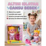 Farbu Oyuncak Cansu Bebek: Altını Islatan Renkli Saçlı 4 Parçalı Biberonlu Emzikli Lazımlıklı Oyuncak Bebek Seti - Sarı