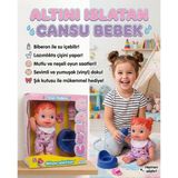 Farbu Oyuncak Cansu Bebek: Altını Islatan Renkli Saçlı 4 Parçalı Biberonlu Emzikli Lazımlıklı Oyuncak Bebek Seti - Turuncu