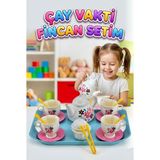 Farbu Oyuncak Çay Vakti Fincan Setim! 17 Parçalı Çiçek Desenli 4 Fincalı ve Çaydanlıklı Evcilik Oyun Seti - Çay Vakti Fincan Setim! 17 Parçalı Çiçek Desenli Oyuncak Fincan Seti