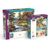 Farbu Oyuncak Dağ Evi ve Güne Merhaba Ikili Set - 1000 + 500 Parça Ikili Puzzle Seti