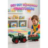 Farbu Oyuncak Dev Boy Oyuncak Traktör ve Tomruk Römorku Seti Dev Boy 80 cm Oyuncak Tomruk Yüklü Römork Seti