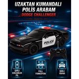 Farbu Oyuncak Dodge Challenger Tasarımlı 1:16 Ölçekli 2.4 Ghz Full Fonksiyon Şarjlı Uzaktan Kumandalı Polis Aracı - Renkli