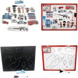 Farbu Oyuncak Eğitici Şekilli Magnet Puzzle ve Çift Taraflı Yazı Tahtası 3+ Yaş Üzeri Çocuklar Için Beyaz - Kara Tahta Eşleştirme Manyetik Puzzle - Pembe