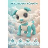 Farbu Oyuncak Eğitici Sesli ve Işıklı 6 Fonksiyonlu Uzaktan Kumandalı 21 cm Eğitici Akıllı Oyuncak Robot Köpek - Mavi - Beyaz
