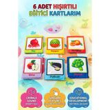 Farbu Oyuncak Eğitici Soft Kartlar Meyve - Sebze – Bebekler Için Güvenli Ilk Öğrenme Kartları - Renkli