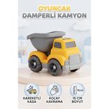 Farbu Oyuncak Eğitici ve Güvenli Gerçekçi Tasarımlı Açılabilen Damperli 15 cm Oyuncak Kamyon