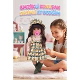 Farbu Oyuncak Emzikli Sevimli %100 Et Bebek - 50 cm Konuşan Gerçekçi Oyun Arkadaşı Interaktif Eğitici Oyuncak - Çok Renkli