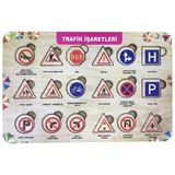 Farbu Oyuncak FBP22 Trafik İşaretleri 18 Pcs Eğitici Ahşap Puzzle