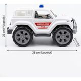Farbu Oyuncak Fileli Off-Road 38CM Dev Tekerlekli 4x4 Ambulans Tasarımlı Detaylı Arazi Aracı Oyuncak Araba - 38 cm