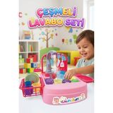 Farbu Oyuncak Gerçekci Mutfak Lavabo Setim! Pilli Su Devirdaimli 11 Parça Aksesuarlı Eğitici Oyuncak Seti - Çok Renkli - Gerçekci Mutfak Lavabo Setim! Pilli Su Devirdaimli 11 Parça Oyuncak Seti