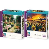 Farbu Oyuncak Güneş Hasatı ve Botanik Bahçesi Ikili Set - 1000 + 500 Parça Ikili Puzzle Seti