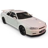 Farbu Oyuncak Hobiez World 1:24 Metal Lisanslı Nissan Skyline GTR Kapıları ve Kaputu Açılabilir Model Araba - Beyaz