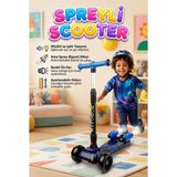 Farbu Oyuncak Işıklı Sesli Duman Atan 100 kg Taşıma Kapasiteli Desenli Büyük Boy 3 Tekerlekli Çocuk Scooter - Mor