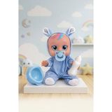 Farbu Oyuncak Konuşan ve Gözyaşı Döken Kolları ve Kafası Et Bebek Peluş Tulumlu 28 cm Ağlayan Oyuncak Bebek Mavi - Çok Renkli