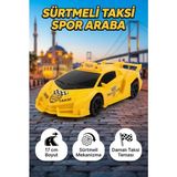 Farbu Oyuncak Lamborghini Aventador Tasarımlı Sürtmeli Taksi Spor Araba - 17 cm - Damalı Oyuncak Taksi - 20 cm