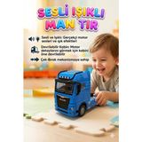 Farbu Oyuncak MAN Tır Oyuncak Mavi Çek Bırak Sesli ve Işıklı Devrilebilir Kabinli Gerçekçi Çekici 12cm