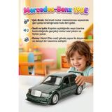 Farbu Oyuncak Mercedes-Benz 190E! Işıklı Sesli Metal 1:36 Çek-Bırak Mekanizmalı Kapıları Açılabilir Oyuncak Araba - Yeşil