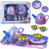 Farbu Oyuncak Metal Oyuncak Unicorn Çay Saati Fincan Takımı Seti - Çok Renkli