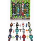 Farbu Oyuncak Minecraft 12 Karakter 10 Aksesuar 22 Parça Çocuk Figür Oyun Seti - Çok Renkli