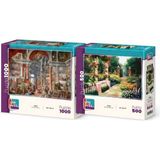Farbu Oyuncak Modern Roma ve Botanik Bahçesi Ikili Set - 1000 + 500 Parça Ikili Puzzle Seti