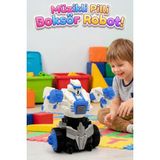Farbu Oyuncak Müzikli Pilli 2 Buton Fonksiyonlu Hareket Eden ve Eklemleri Hareketli Oyuncak Boksör Robot - Mavi Pilli Müzikli Oyuncak Boksör Robot