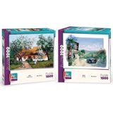 Farbu Oyuncak My Ride ve Ördekli Bahçe Ikili Set - 2 x 1000 Parça Manzara Ikili Puzzle Seti
