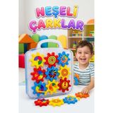 Farbu Oyuncak Neşeli Renkli Çarklar! 10 Parça Mekanik Hareketli Taşınabilir Zeka Geliştirici Eğitici Oyuncak - Renkli Neşeli Çarklar! Eğitici 10 Parça Oyun Seti