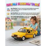 Farbu Oyuncak Nostaljik Havalı Kornalı Taksi Murat 131-Sesli ve Işıklı Çek-Bırak Taksi Sarı Oyuncak Araba 12 cm