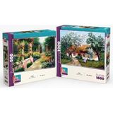 Farbu Oyuncak Ördekli Bahçe ve Botanik Bahçesi Ikili Set - 1000 + 500 Parça Ikili Puzzle Seti
