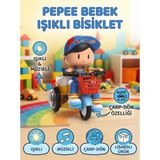 Farbu Oyuncak Pepee Işıklı Müzikli Bisiklet 19 cm Renkli Işıklı Eğlenceli ve Eğitici Pilli Figür Oyuncak - Çok Renkli
