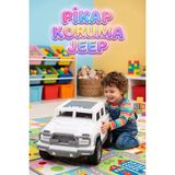 Farbu Oyuncak Pick-Up Jeep Araba - Beyaz Arazi Tipi Açık Yük Kasalı 28 cm Pick-Up Oyuncak Kamyon