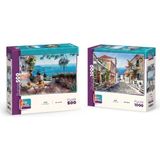 Farbu Oyuncak Sahil Sokak ve Limana Karşı Ikili Set - 1000 + 500 Parça Ikili Puzzle Seti