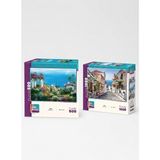 Farbu Oyuncak Sahil Sokak ve Sahil Köyü Ikili Set - 1000 + 500 Parça Ikili Puzzle Seti
