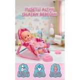 Farbu Oyuncak Sallanır Pusetli Altını Islatan Konuşan Kafası ve Kolları Et 32 cm Bebek Biberon Emzik Klozet Seti - Çok Renkli