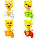 Farbu Oyuncak Sarı Emoji Kafalı Bas Git Motorsiklet, Çocuklar Için Oyuncak - 9 x 6 x 12 cm