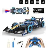 Farbu Oyuncak Sesli Işıklı Şarjlı 1:10 Büyük Ölçek Kumandalı Duman Atan Full Fonksiyon F1 Araç Rc Oyuncak Araba - Mavi
