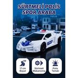 Farbu Oyuncak Sürtmeli Polis Araba - 17 cm Lamborghini Aventador Tasarımlı Oyuncak Spor Polis Arabası - 20 cm
