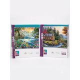 Farbu Oyuncak Tahta Köprü ve Hayvanlar Alemi Ikili Set - 1000 + 500 Parça Ikili Puzzle Seti