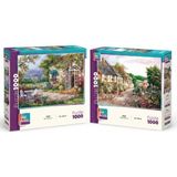 Farbu Oyuncak Taş Sokak ve Hayal Bahçesi Ikili Set - 2 x 1000 Parça Manzara Ikili Puzzle Seti