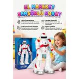 Farbu Oyuncak Uzaktan Kumandalı 27 Fonksiyonlu Sesli Işıklı Sensörlü Programlanabilir Yürüyebilen Oyuncak Robot - Kırmızı