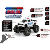 Farbu Oyuncak Uzaktan Kumandalı 4 Fonksiyonlu 1/14 Ölçülü 27MHz Detaylı 4x4 Görünümlü Oyuncak Polis Arabası - 26 cm