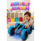 Farbu Oyuncak Uzaktan Kumandalı 5 Fonksiyonlu Işıklı Şarjlı 360 Derece Dönebilen Oyuncak Akrobat Araba - 16 cm