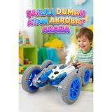 Farbu Oyuncak Uzaktan Kumandalı 7 Fonksiyonlu Işıklı Şarjlı Duman Atan 360 Derece Dönebilen Oyuncak Akrobat Araba - 14 cm