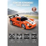 Farbu Oyuncak Uzaktan Kumandalı Full Fonksiyon Şarjlı Işıklı 1:12 Ölçekli Süper Hızlı Turuncu Yarış Arabası