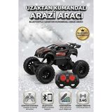 Farbu Oyuncak Uzaktan Kumandalı Işıklı 2.4ghz Bluetoothlu Telefon Kontrollü Arazi Temalı Oyuncak Yarış Arabası - Kırmızı